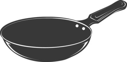 AI generated Silhouette Pan Cooking Tool black color only vector