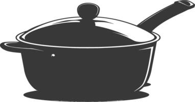 AI generated Silhouette Pan Cooking Tool black color only vector