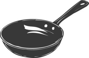 AI generated Silhouette Pan Cooking Tool black color only vector