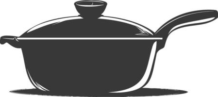 AI generated Silhouette Pan Cooking Tool black color only vector