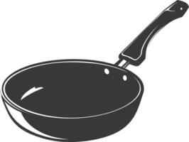 AI generated Silhouette Pan Cooking Tool black color only vector