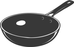 AI generated Silhouette Pan Cooking Tool black color only vector