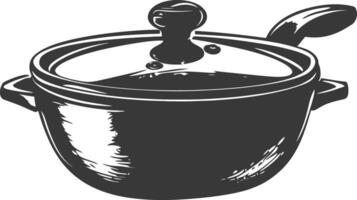 AI generated Silhouette Pan Cooking Tool black color only vector