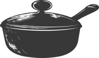 AI generated Silhouette Pan Cooking Tool black color only vector