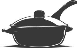 AI generated Silhouette Pan Cooking Tool black color only vector