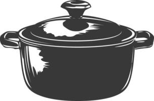 AI generated Silhouette Pan Cooking Tool black color only vector