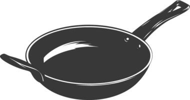 AI generated Silhouette Pan Cooking Tool black color only vector