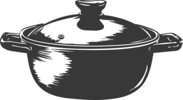 AI generated Silhouette Pan Cooking Tool black color only vector