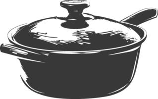 AI generated Silhouette Pan Cooking Tool black color only vector