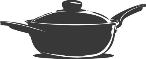 AI generated Silhouette Pan Cooking Tool black color only vector