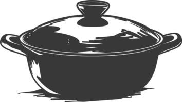 AI generated Silhouette Pan Cooking Tool black color only vector