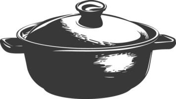 AI generated Silhouette Pan Cooking Tool black color only vector