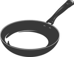 AI generated Silhouette Pan Cooking Tool black color only vector