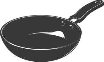 AI generated Silhouette Pan Cooking Tool black color only vector