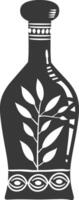 AI generated Silhouette Scandinavian Unique bottle black color only vector