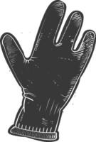 AI generated Silhouette oven glove black color only full vector