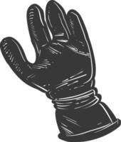 AI generated Silhouette oven glove black color only full vector