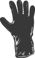 AI generated Silhouette oven glove black color only full vector