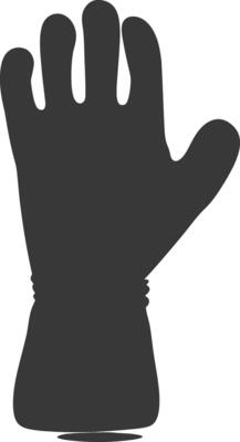 AI generated Silhouette oven glove black color only full