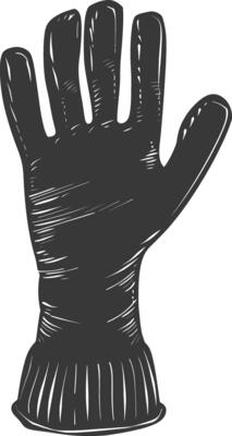 AI generated Silhouette oven glove black color only full