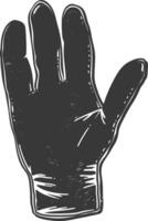 AI generated Silhouette oven glove black color only full vector