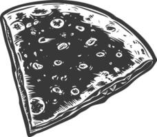 AI generated silhouette quesadilla mexican food black color only vector