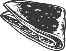 ai generado silueta Quesadilla mexicano comida negro color solamente vector