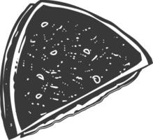AI generated silhouette quesadilla mexican food black color only vector