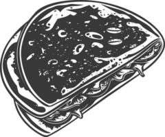 ai generado silueta Quesadilla mexicano comida negro color solamente vector