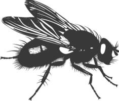 AI generated Silhouette Fly Insect animal black color only full vector