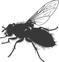 AI generated Silhouette Fly Insect animal black color only full vector