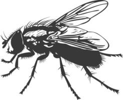 AI generated Silhouette Fly Insect animal black color only full vector