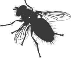 AI generated Silhouette Fly Insect animal black color only full vector