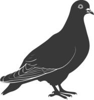 AI generated Silhouette dove bird animal black color only full body vector