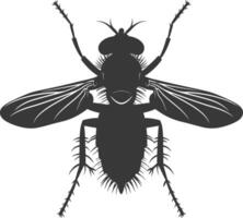 ai generado silueta mosca insecto animal negro color solamente lleno vector