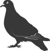 AI generated Silhouette dove bird animal black color only full body vector