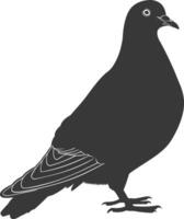 AI generated Silhouette dove bird animal black color only full body vector