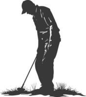 AI generated Silhouette gardener in action full body black color only vector