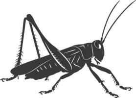 ai generado silueta saltamontes insecto animal negro color solamente vector