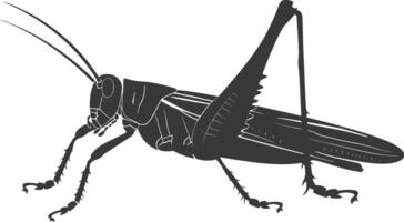 AI generated Silhouette grasshopper Insect animal black color only vector