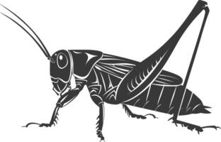 ai generado silueta saltamontes insecto animal negro color solamente vector