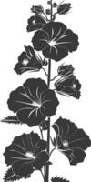 AI generated Silhouette hollyhocks flower black color only vector