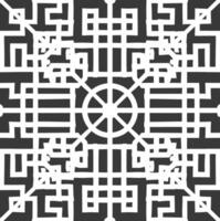 Silhouette of classical Chinese window lattice pattern black color only vector