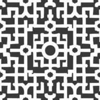 Silhouette of classical Chinese window lattice pattern black color only vector