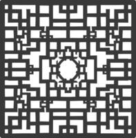 Silhouette of classical Chinese window lattice pattern black color only vector
