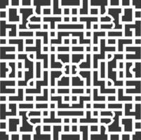 Silhouette of classical Chinese window lattice pattern black color only vector