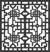 Silhouette of classical Chinese window lattice pattern black color only vector