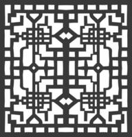 Silhouette of classical Chinese window lattice pattern black color only vector