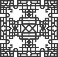 Silhouette of classical Chinese window lattice pattern black color only vector
