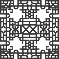 Silhouette of classical Chinese window lattice pattern black color only vector